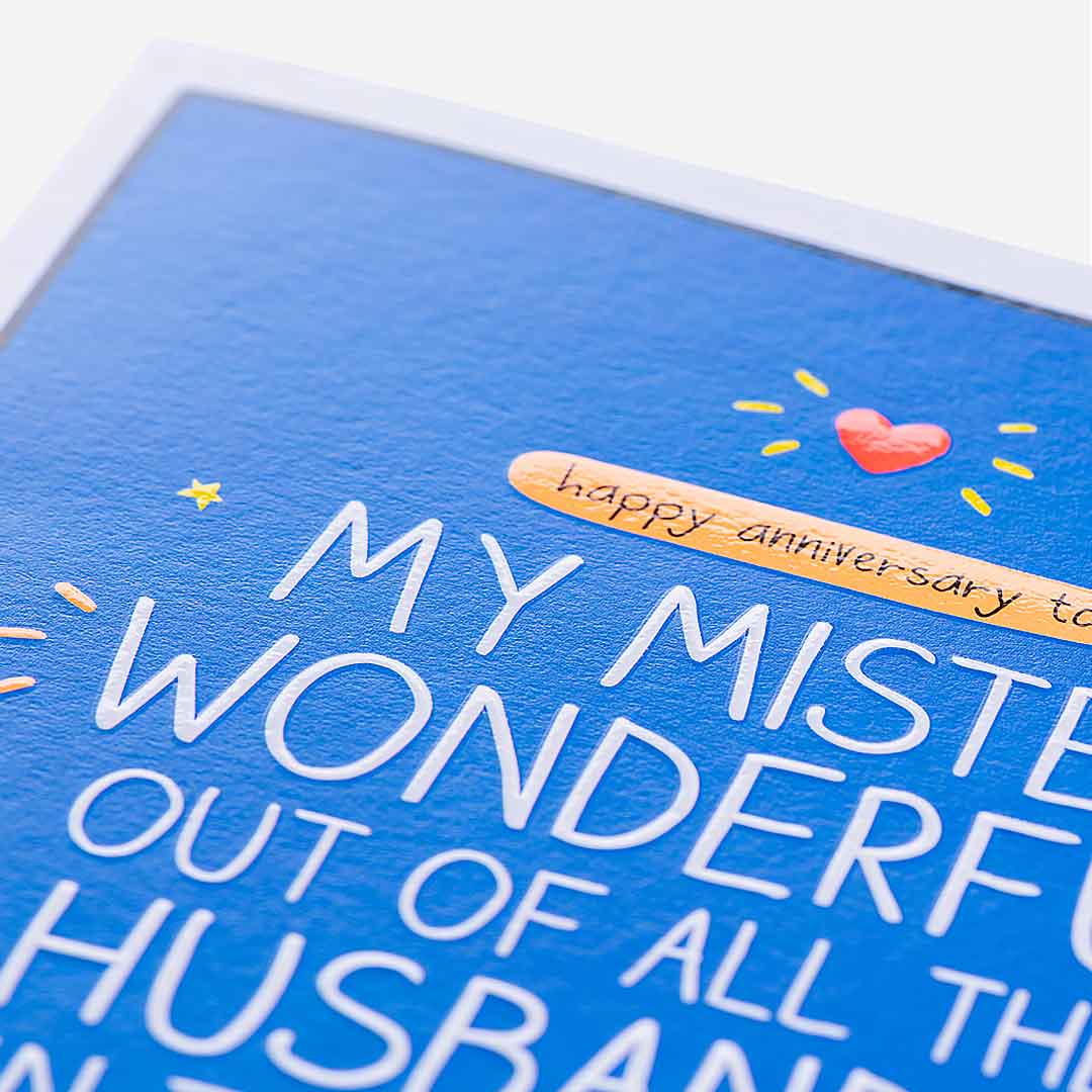 Mister Wonderful Husband Anniversary Card