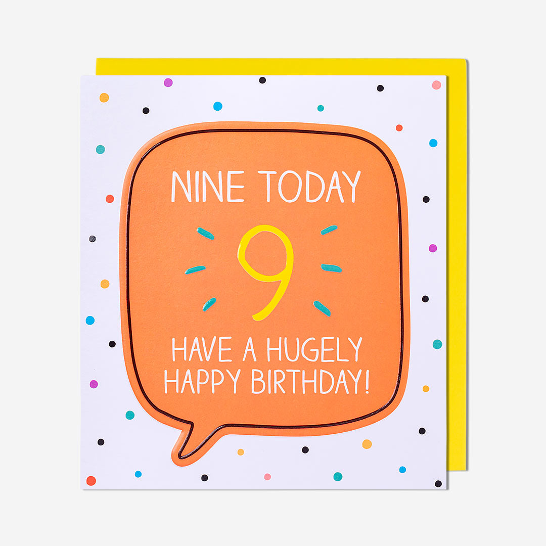 9 Hugely Happy Birthday 9th Birthday Card