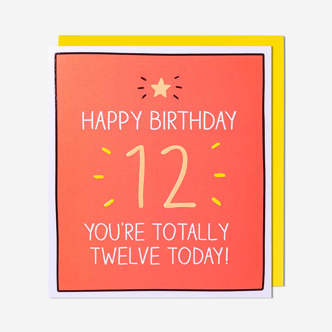 12 Totally Twelve Today 12th Birthday Card