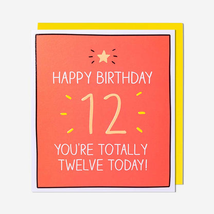 12 Totally Twelve Today 12th Birthday Card