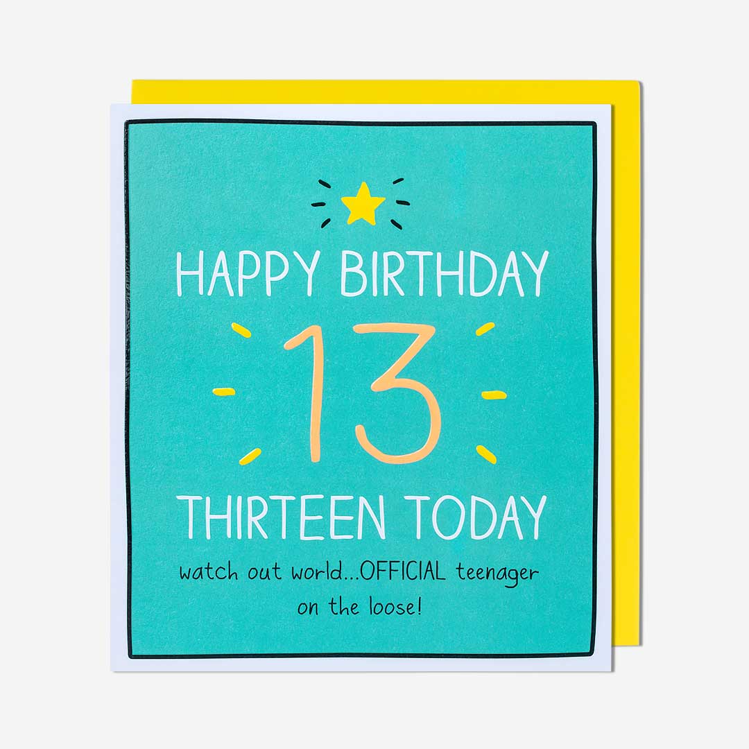 13 Official Teenager 13th Birthday Card