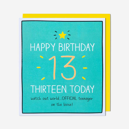 13 Official Teenager 13th Birthday Card