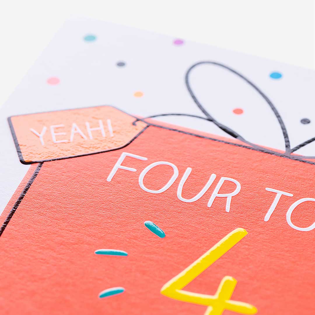 4 Today Huge Birthday Dotty 4Th Birthday Card