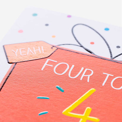 4 Today Huge Birthday Dotty 4Th Birthday Card