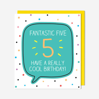 5 Fantastic Five Cool Birthday Dotty 5Th Birthday Card