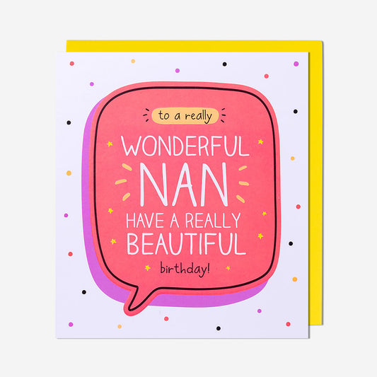 Wonderful Nan Beautiful Birthday Card