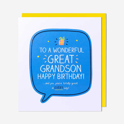 Great Grandson, Totally Great! Birthday Card