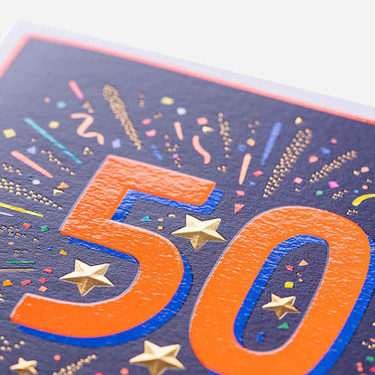 50 Actual Fifty Wow 50th Birthday Card