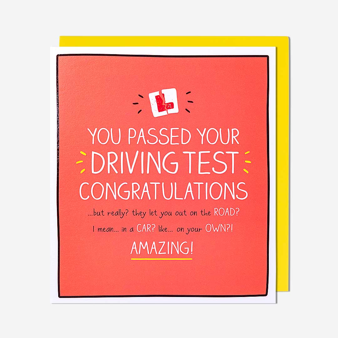 Let You On The Road Driving Test  Congratulations Card