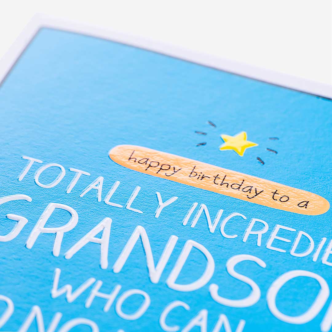 Totally Incredible Grandson Birthday Card