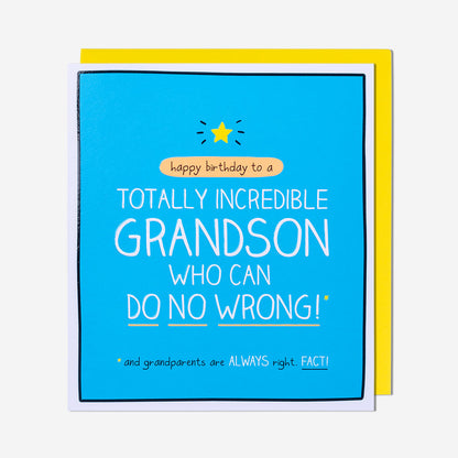 Totally Incredible Grandson Birthday Card