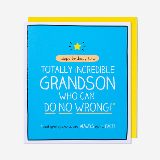 Totally Incredible Grandson Birthday Card