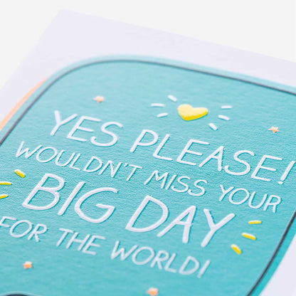 Yes Please! Big Day Wedding Acceptance Card