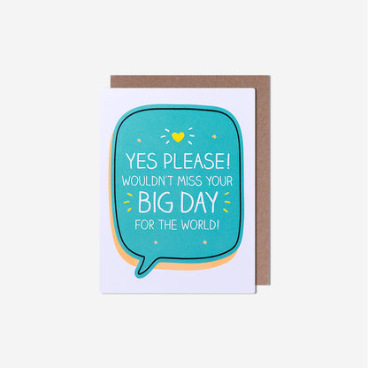 Yes Please! Big Day Wedding Acceptance Card