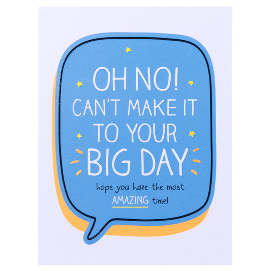Oh No! Can't Make It Wedding Regret Card