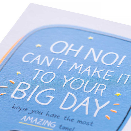 Oh No! Can't Make It Wedding Regret Card