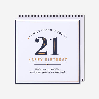 Twenty One Today! Proper Grown Up 21St Birthday Card