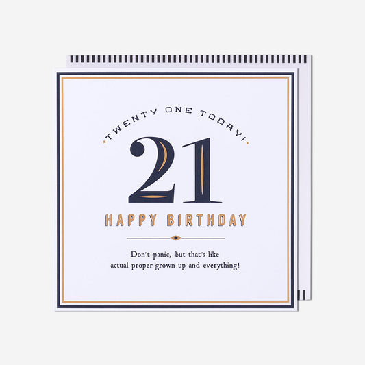 Twenty One Today! Proper Grown Up 21St Birthday Card