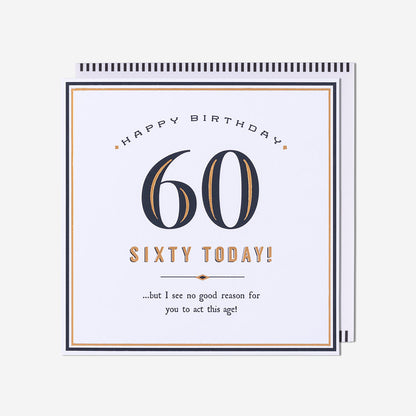 Sixty Today! Act this Age! 60th Birthday Card