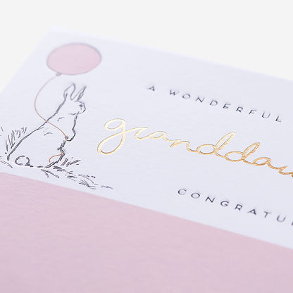 Rabbit Wonderful New Baby Granddaughter Card