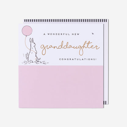 Rabbit Wonderful New Baby Granddaughter Card