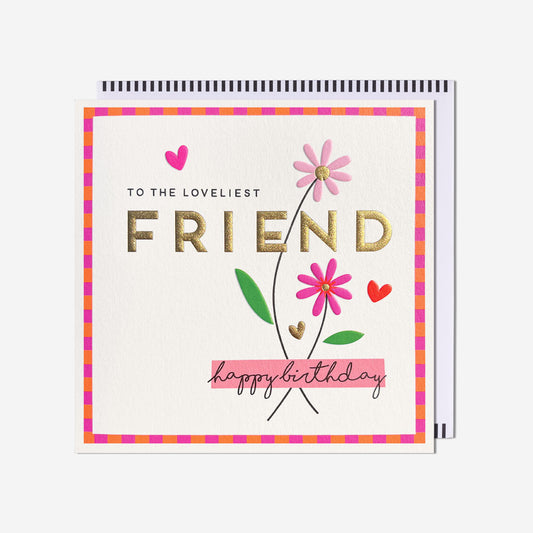 Loveliest friend flower Birthday Card