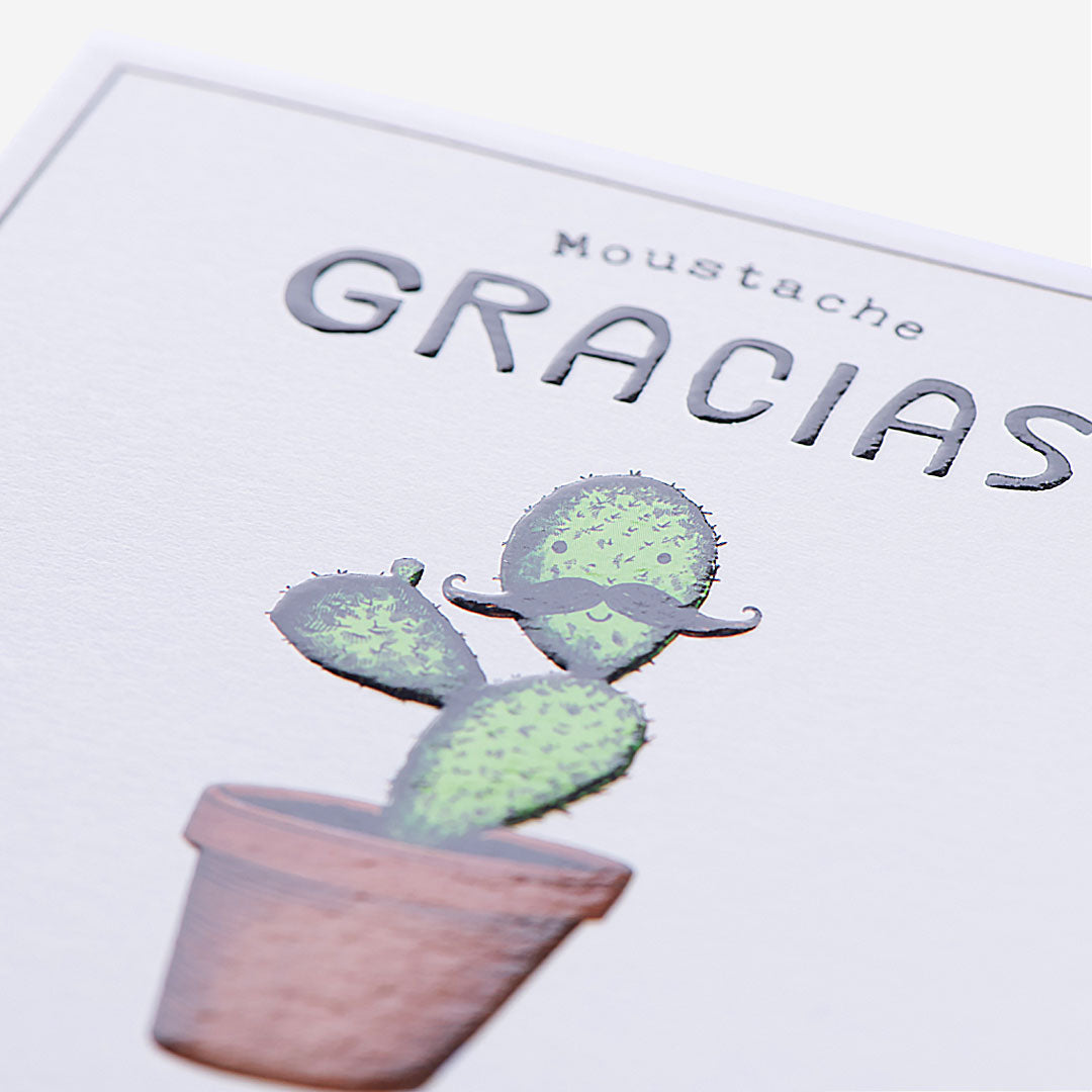 Moustache Gracias Thank You Card