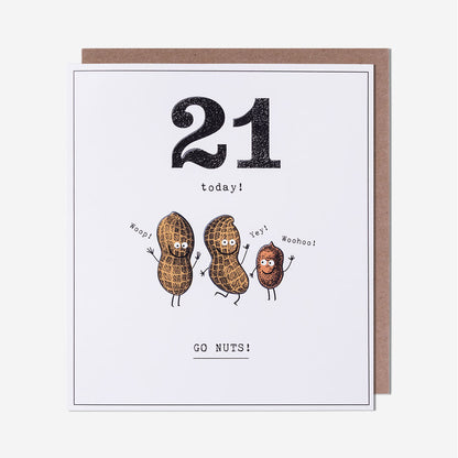 21 Go Nuts! 21st Birthday Card