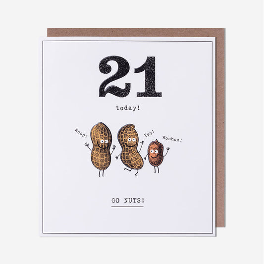 21 Go Nuts! 21st Birthday Card