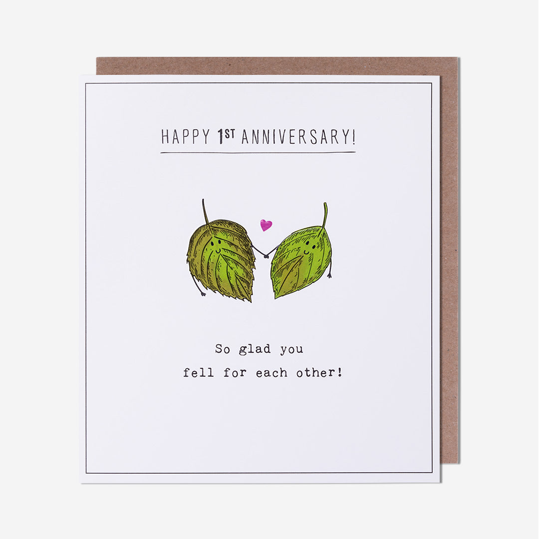 Leaves 1st Anniversary Card