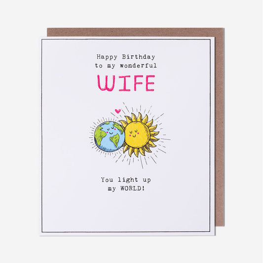 Light Up My World Wife Birthday Card
