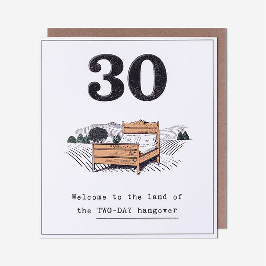 30 Two Day Hangover 30th Birthday Card