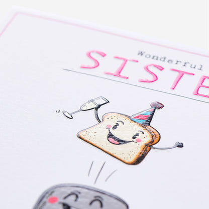 A Little Toast To You Sister Birthday Card