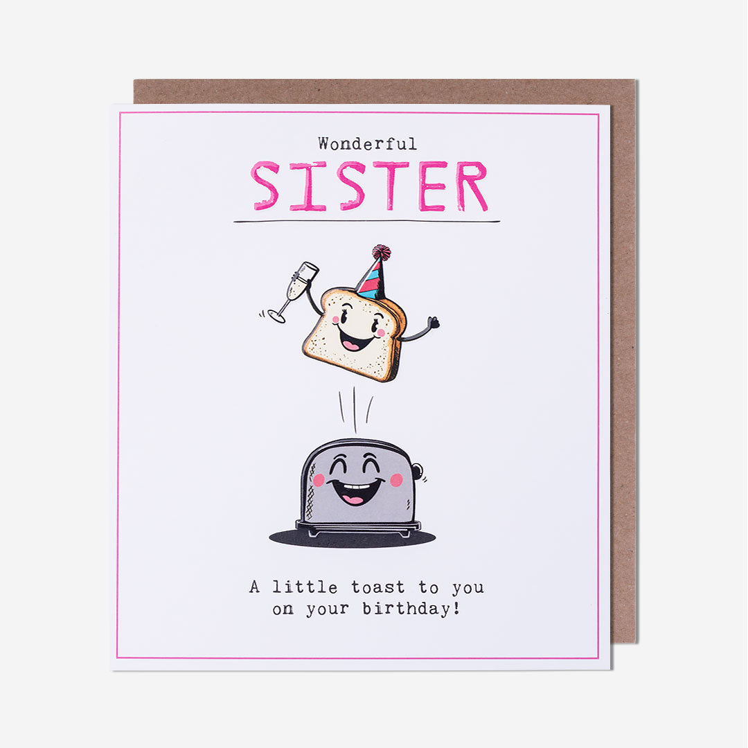 A Little Toast To You Sister Birthday Card