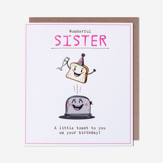A Little Toast To You Sister Birthday Card