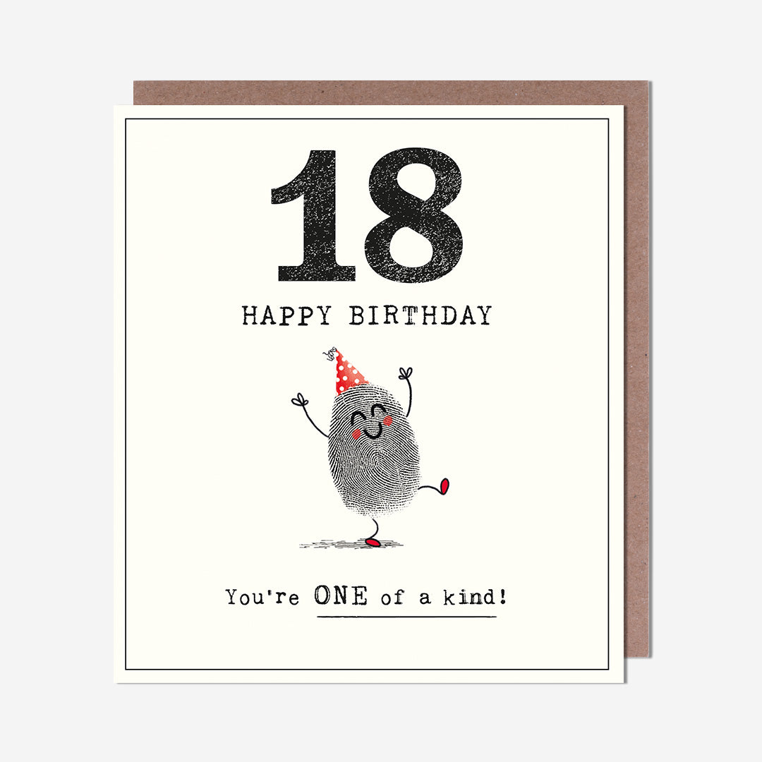 One Of A Kind Thumbprint 18th Birthday Card