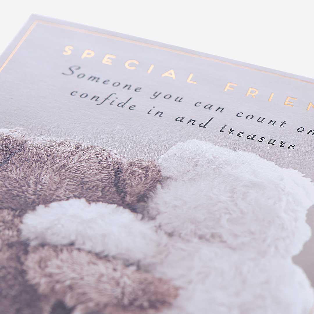 Teddy Bears Hugging Friend Card
