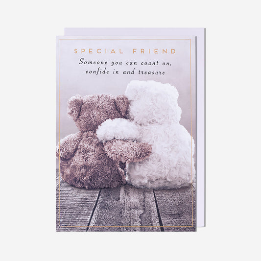 Teddy Bears Hugging Friend Card