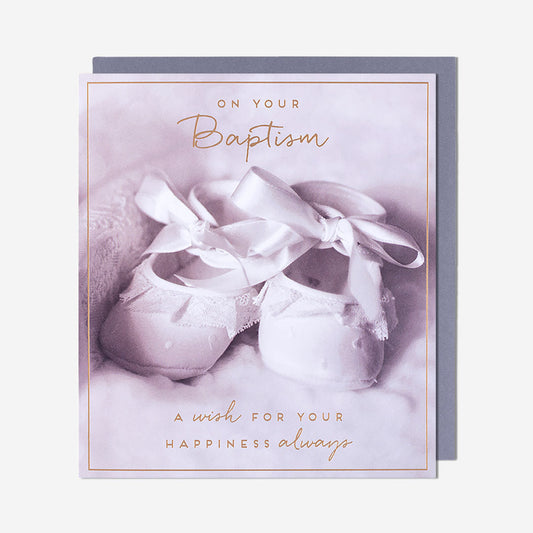 Baby Booties Baptism Card