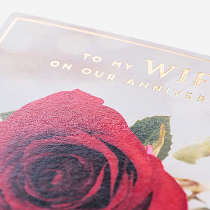 Red Rose Anniversary Love Forever Wife Anniversary Card