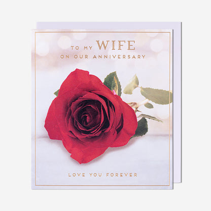 Red Rose Anniversary Love Forever Wife Anniversary Card