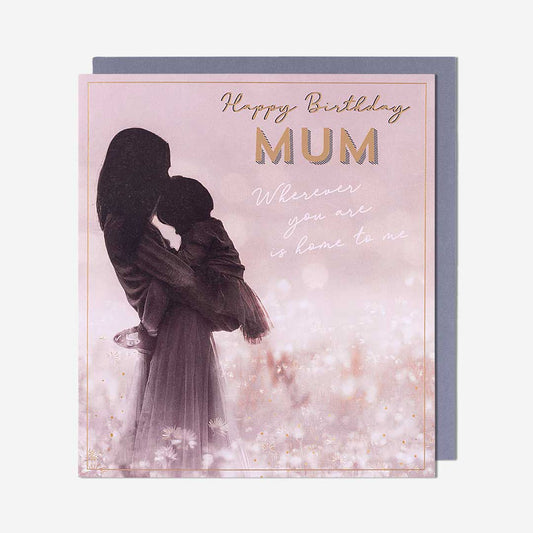 Holding Child In Field Home To Me Mum Birthday Card