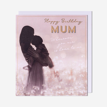 Holding Child In Field Home To Me Mum Birthday Card