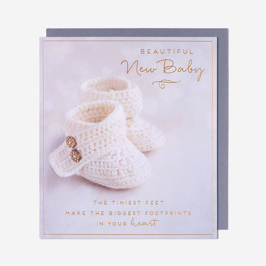Beautiful New Baby Booties Card