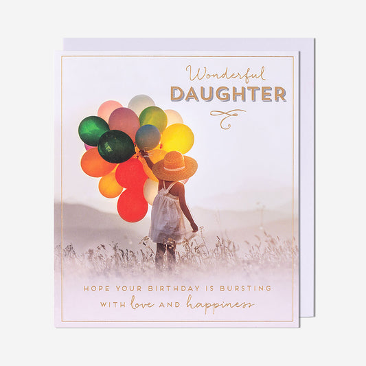 Wonderful Daughter Balloons Birthday Card