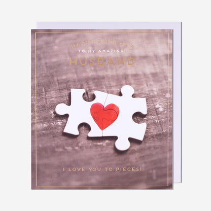 I Love You To Pieces, Jigsaw Husband Birthday Card