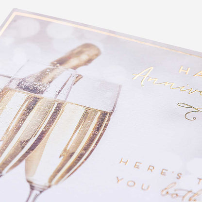 Champagne Here's To You Both Anniversary Card