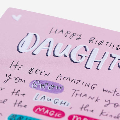 Daughter Watching You Grow Birthday Card