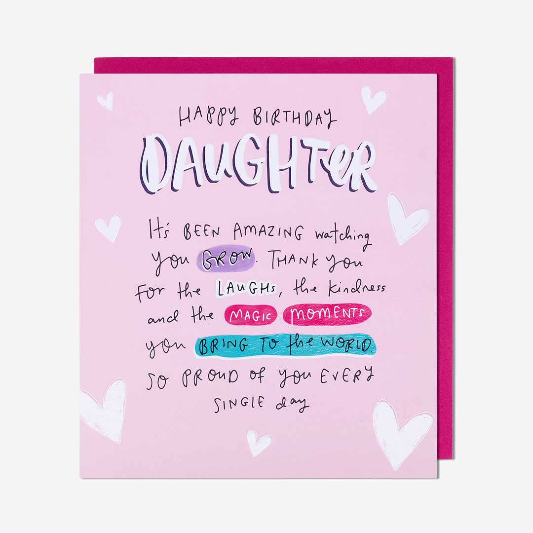 Daughter Watching You Grow Birthday Card