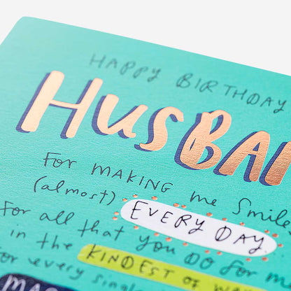 Making Me Smile Husband Birthday Card